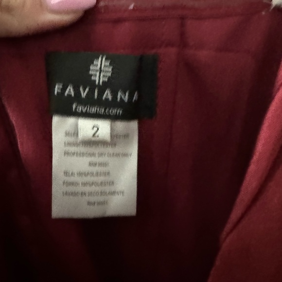 Faviana Off The Shoulder Cocktail Dress In Wine - Picture 3 of 7